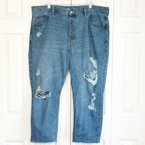 Old Navy Distressed Denim High-Rise Slouchy Straight Leg Jeans 18